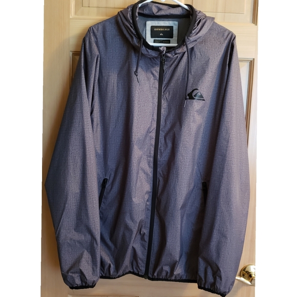 Quiksilver Other - QUIKSILVER Hoodie Windbreaker XL Gray Heather/Black Full Zip Men's
